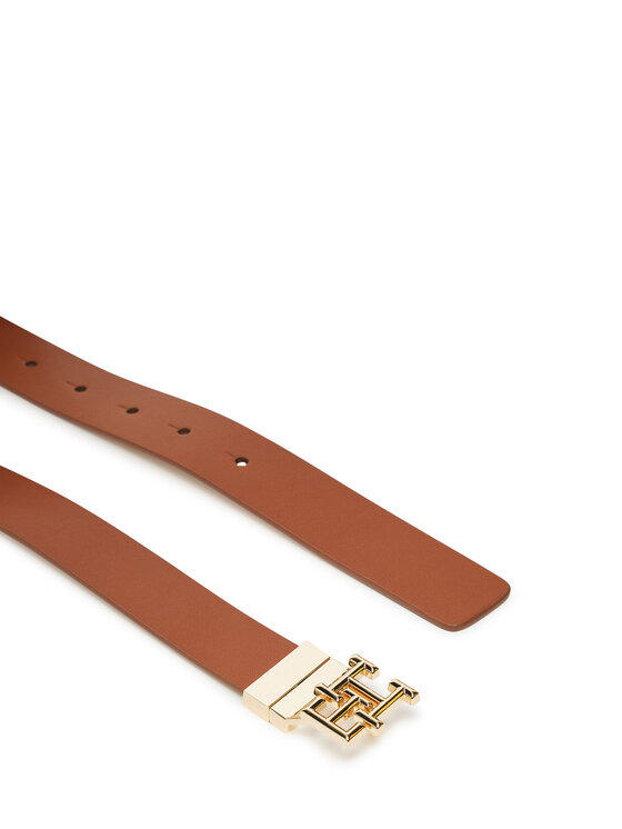 Tommy Hilfiger Tommy Hilfiger Dámsky opasok Th Logo Rev 3.0 AW0AW17247 Hnedá