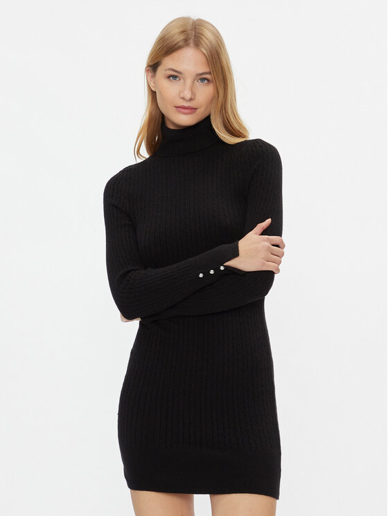 ONLY ONLY Плетена рокля 15307641 Черен Slim Fit