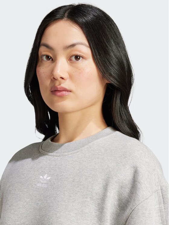 adidas adidas Bluza Essentials Fleece Long Oversized Crew Szary Oversize