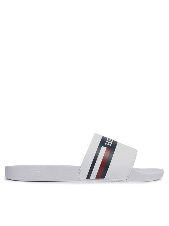 Tommy Hilfiger Pantoletten Corporate Hilfiger Pool Slide FM0FM04911 WeiB Modivo