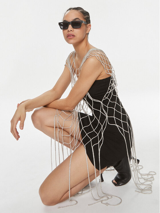 Marella Marella Vestito di rete Idina 2413741012 Oro Regular Fit