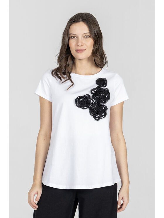 Deni Cler Milano Deni Cler Milano T-Shirt T-DC-T205-F2-10-10-1 Biały Loose Fit