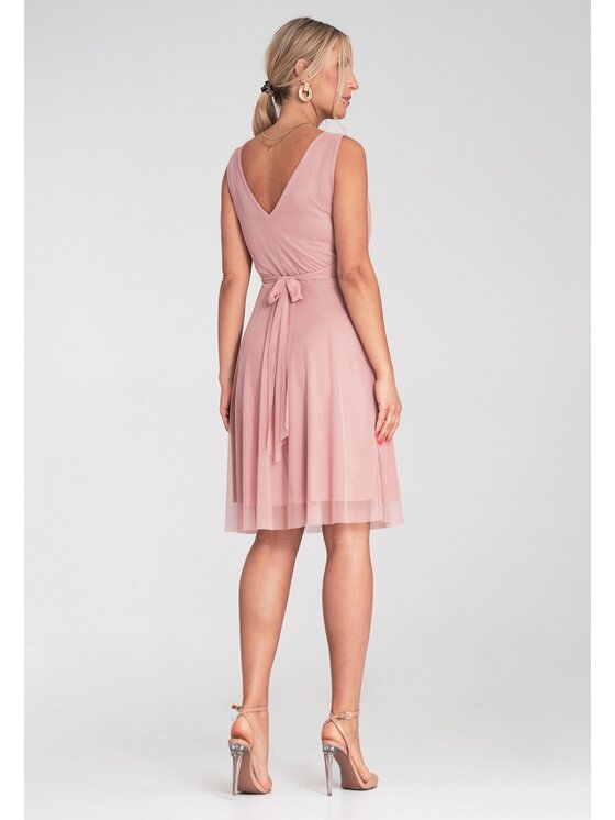 FIGL FIGL Koktejlové šaty M1208 Ružová Flared Fit