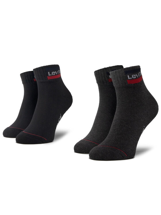 Levi's® Levi's® Set de 2 perechi de șosete medii unisex 37157-0148 Negru