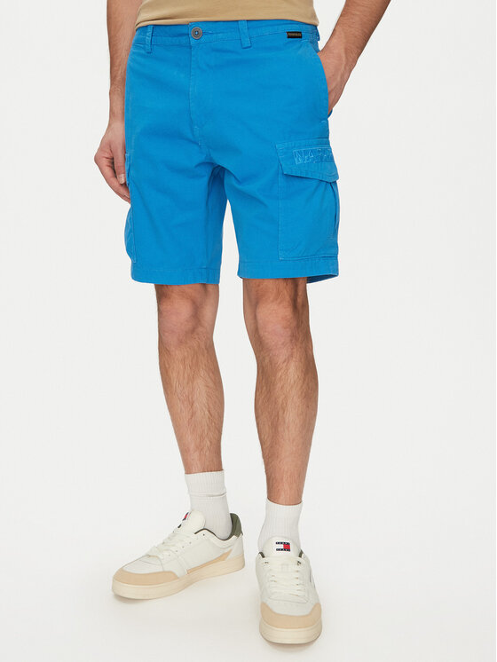 Napapijri Napapijri Šortky z materiálu N-Deline NP0A4HOT Modrá Regular Fit