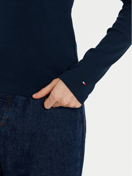 Tommy Hilfiger Tommy Hilfiger Polo WW0WW45308 Granatowy Slim Fit