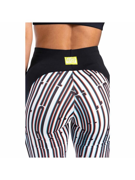 LaBellaMafia LaBellaMafia Legginsy LABELLAMAFIA LEGGING DISTURBIA BLACK Biały Regular Fit
