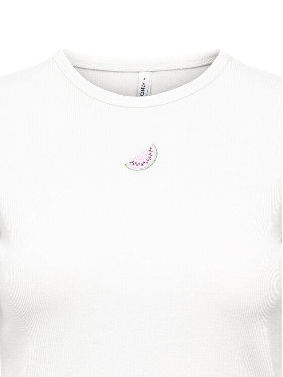 ONLY ONLY Tričko Daniella 15350554 Biela Slim Fit