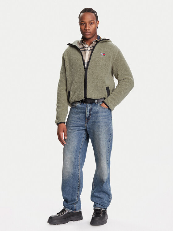 Tommy Jeans Tommy Jeans Fleecová mikina DM0DM19224 Zelená Regular Fit