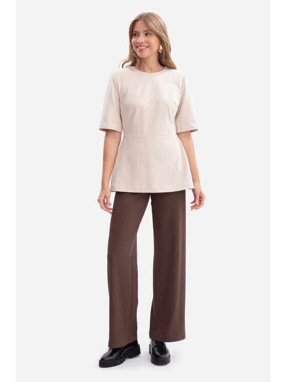 BeWear BeWear Bluzka b305 Beżowy Baggy Fit