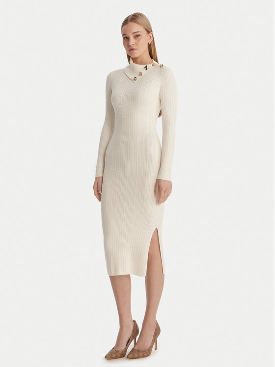 Guess Rochie tricotată W6RK01 Z2YJ2 Écru Regular Fit