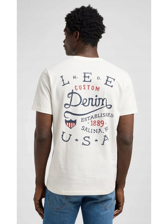 Lee Lee T-Shirt Essential Graphic Tee Biały Regular Fit