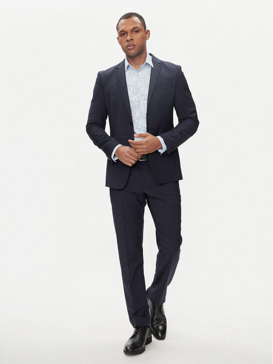 Calvin Klein Calvin Klein Košeľa Floral Print K10K112610 Modrá Slim Fit
