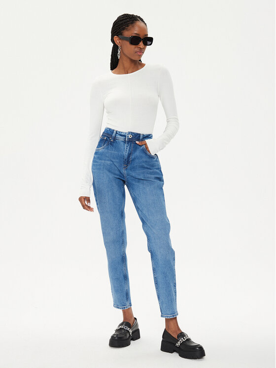 Pepe Jeans Pepe Jeans Jeans hlače Violet PL204176 Modra Mom Fit