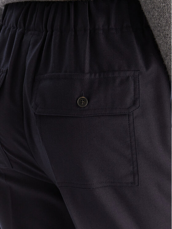 Weekend Max Mara Weekend Max Mara Medžiaginės kelnės Hataley 2525136022 Tamsiai mėlyna Regular Fit