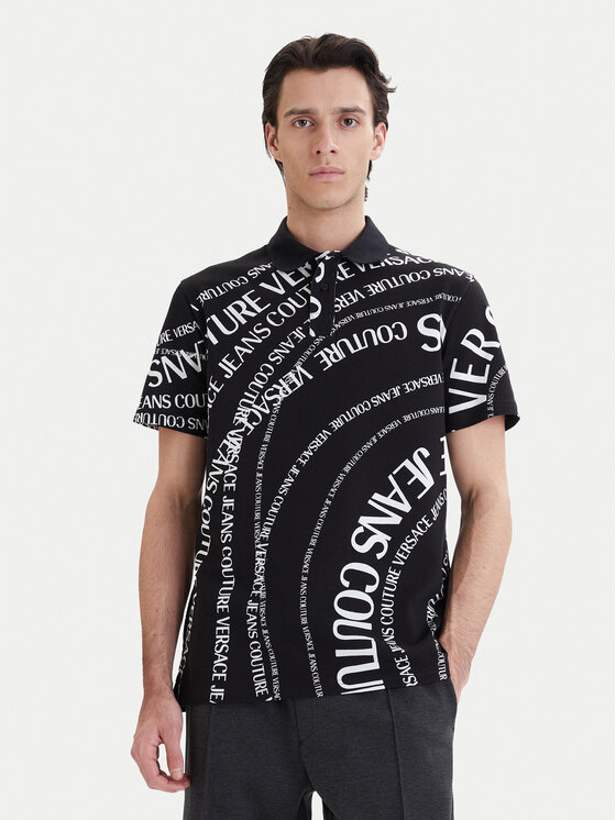 Versace Jeans Couture Versace Jeans Couture Тениска с яка и копчета 80GAG6R0 JS556 Черен Regular Fit