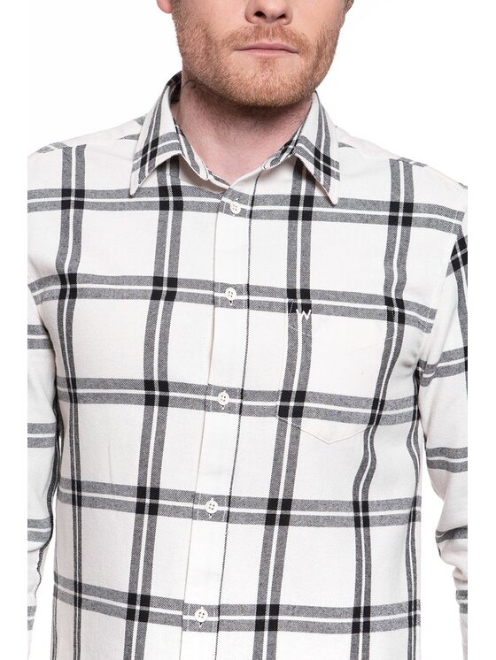 Wrangler Wrangler Camicia LS 1 PKT SHIRT Bianco Regular Fit