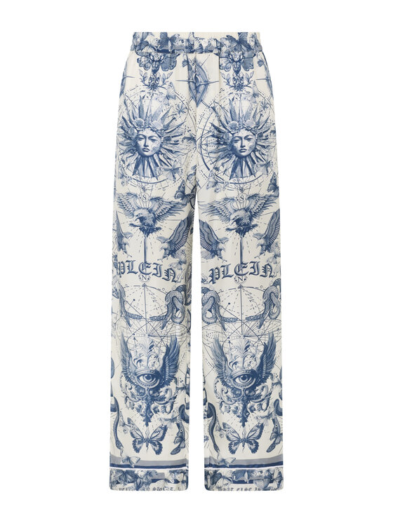 PHILIPP PLEIN PHILIPP PLEIN Bavlnené nohavice 29751 Svetlo modrá Flare Fit