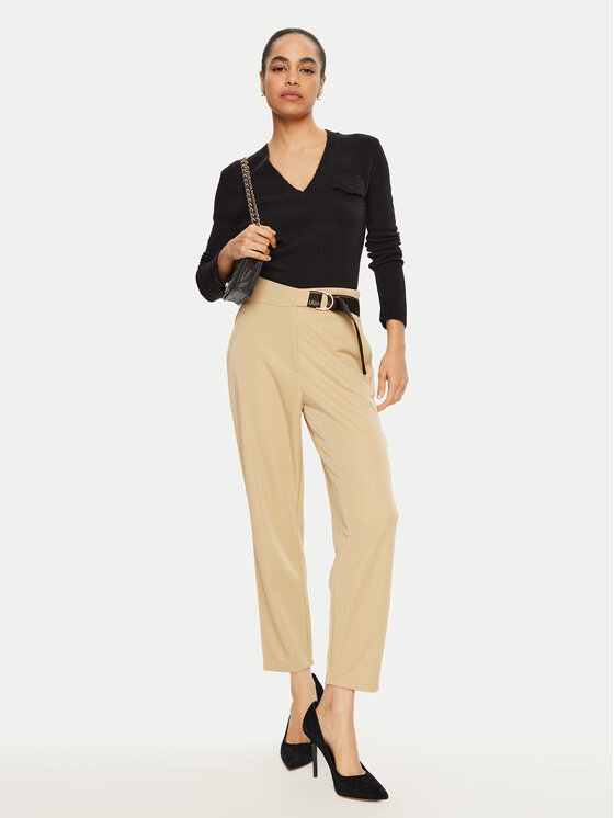 Liu Jo Liu Jo Riidest püksid TF4260 J4751 Beež Regular Fit