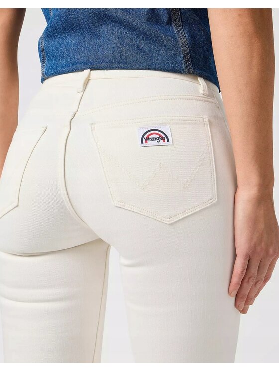 Wrangler Wrangler Spodnie materiałowe Flare 623 Biały Flare Fit