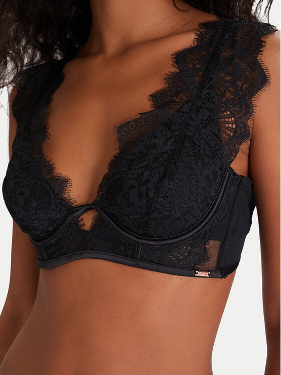 Hunkemöller Hunkemöller Biustonosz z fiszbiną Zoe Up 303110 Czarny