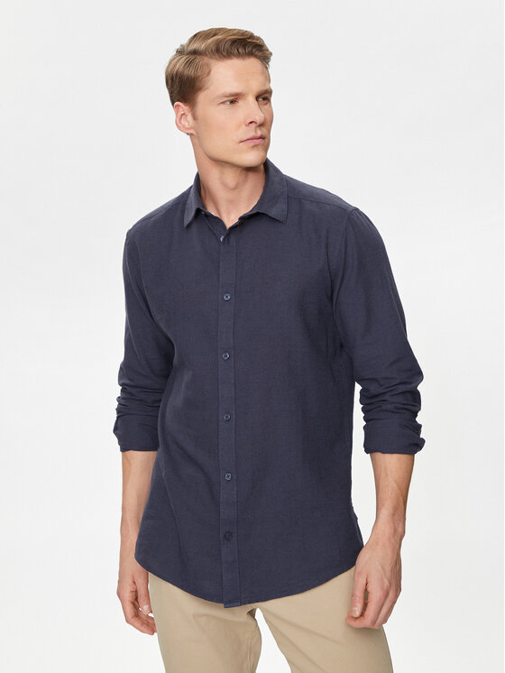 Only Sons Camicia Caiden 22012321 Blu scuro Slim Fit Modivo