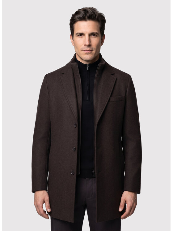 Pako Lorente Pako Lorente Płaszcz zimowy P26WF-7X-017 Brązowy Straight Fit