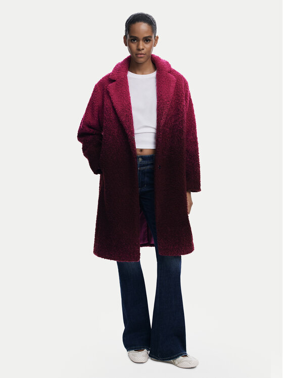 Desigual Desigual Cappotto in shearling Icecream 25WWEW64 Rosa Relaxed Fit