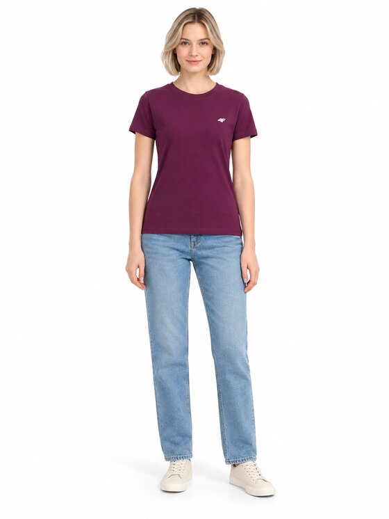 4F 4F T-Shirt 4FWAW26TTSHF3500-60S Czerwony Slim Fit