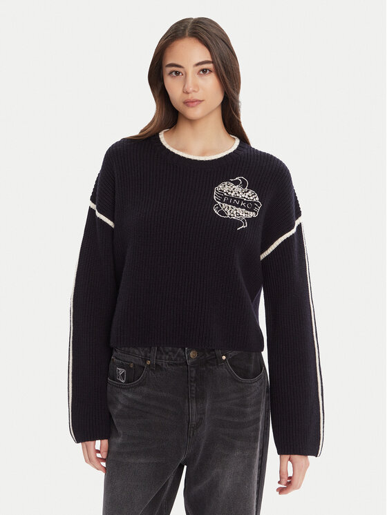 PINKO PINKO Svetr Alicudi 105397 A2PK Tmavomodrá Regular Fit