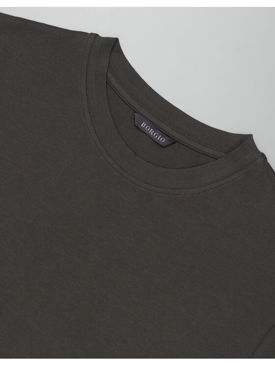 Borgio Borgio T-Shirt covo Zielony Slim Fit
