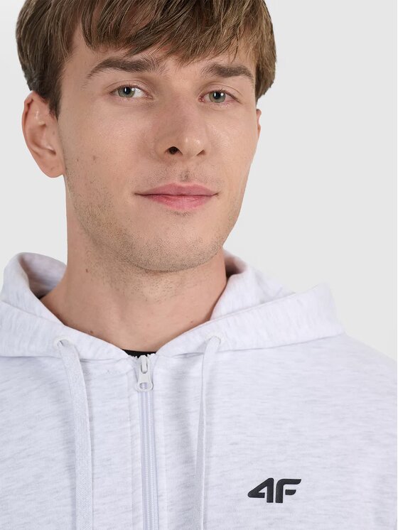 4F 4F Bluza 4FWMM00TSWSM1768 Szary jasny Regular Fit