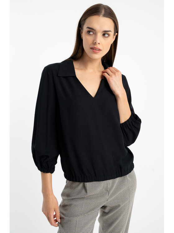 CLICK CLICK Blúzka 10-6926 Čierna Regular Fit