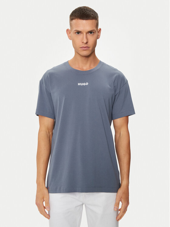 HUGO Hugo Marškinėliai Linked 50518646 Mėlyna Relaxed Fit