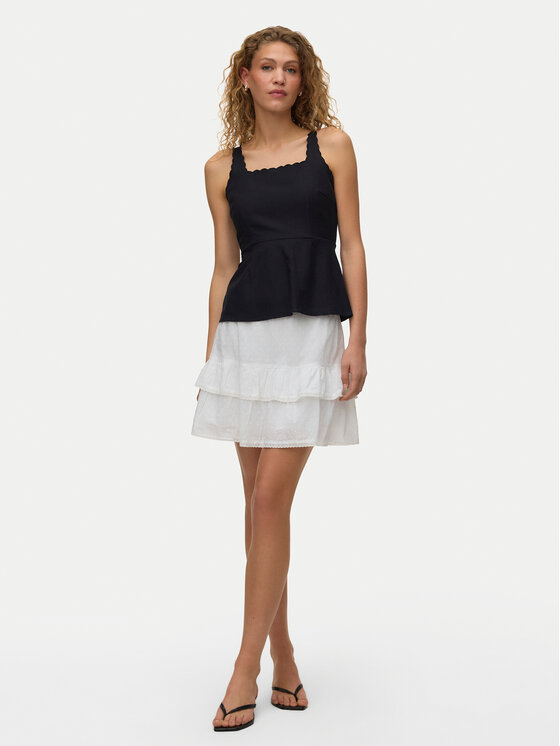 Vero Moda Vero Moda Mini sukňa Trine 10342736 Biela Regular Fit