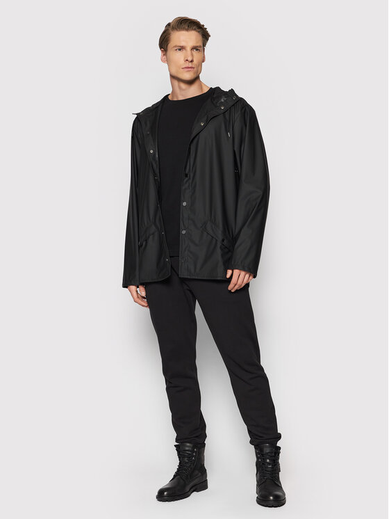 Rains Rains Kurtka przeciwdeszczowa Unisex 12010 Czarny Regular Fit