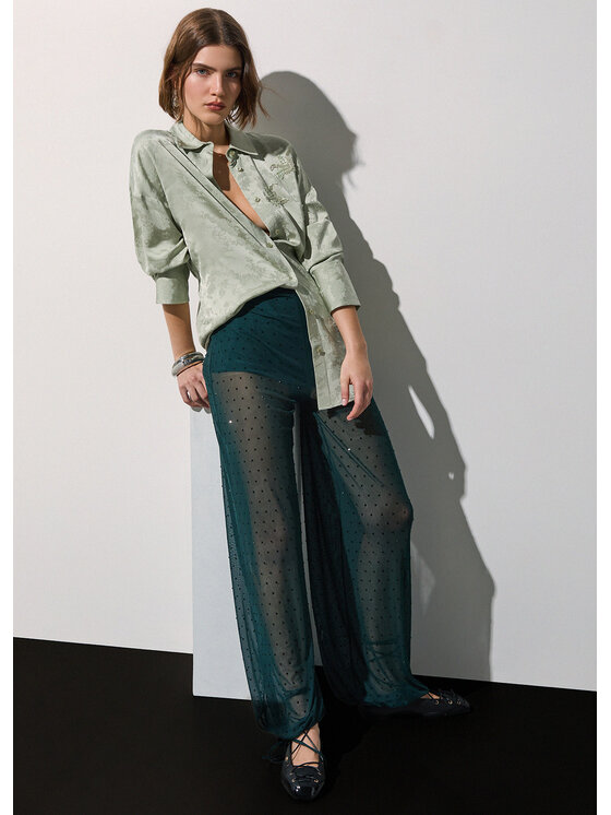 Liu Jo Liu Jo Pantalone da abito CF6069J4966A4402 Verde Regular Fit
