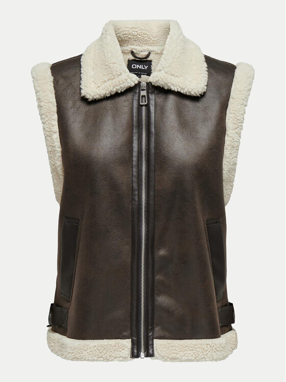 ONLY ONLY Bezrękawnik Betty 15322433 Brązowy Regular Fit