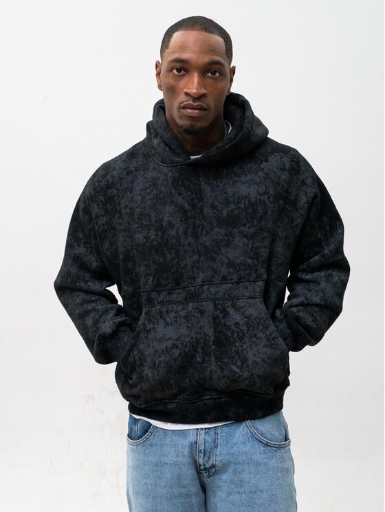 Jigga Wear Jigga Wear Bluza Szeroka luźna acid wash 131036 Czarny Oversize