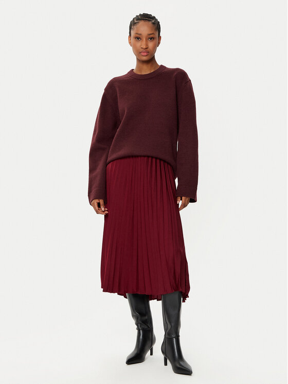 Gina Tricot Gina Tricot Sweter 23231 Bordowy Regular Fit