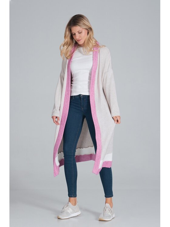 FIGL FIGL Sweter M845 Beżowy Oversize
