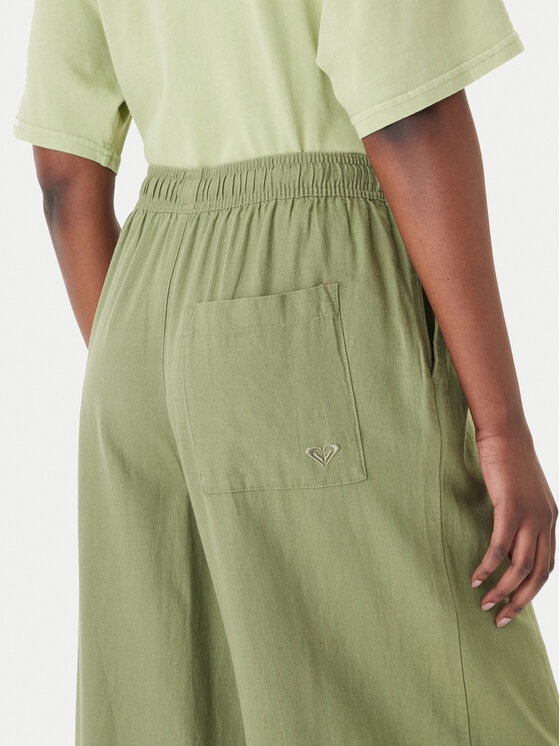 Roxy Roxy Stoffhose Lekeitio Break ERJNP03545 Grün Wide Leg