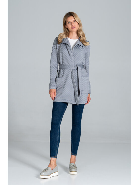 FIGL FIGL Kabát M814 Šedá Regular Fit