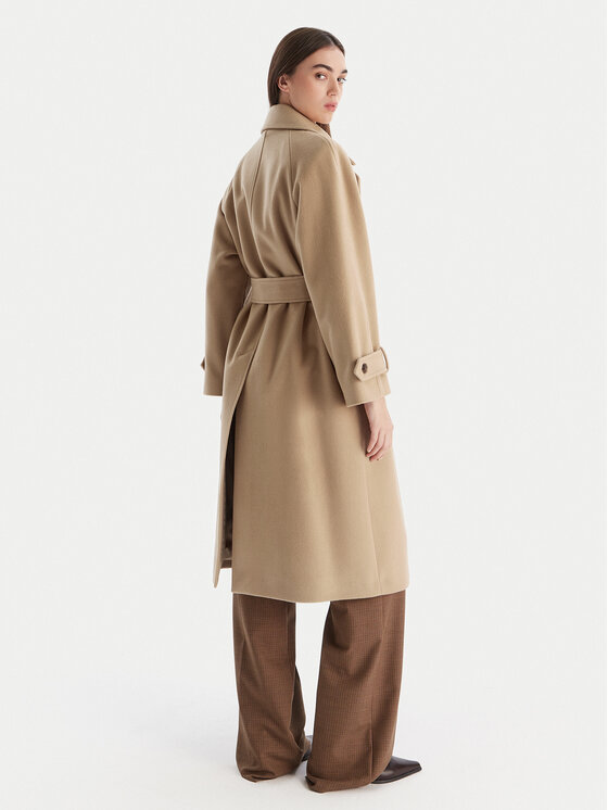 Marella Marella Cappotto di lana Tenna 2523016071 Beige Regular Fit