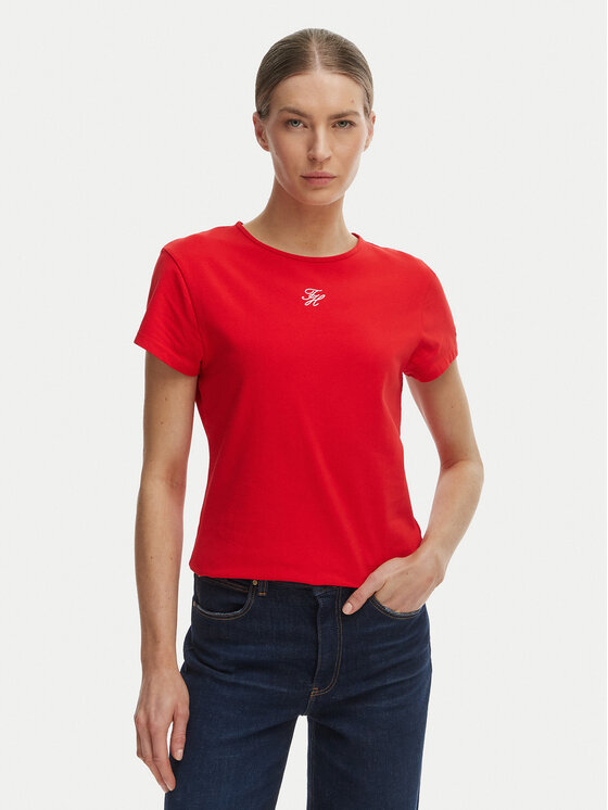 Tommy Hilfiger Tricou WW0WW48710 Portocaliu Slim Fit