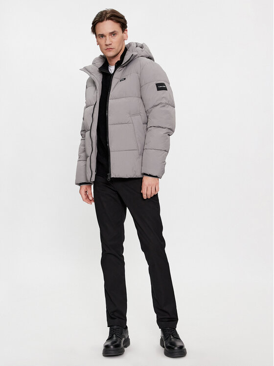 Calvin Klein Calvin Klein Зимно яке Crinkle K10K110336 Сив Regular Fit