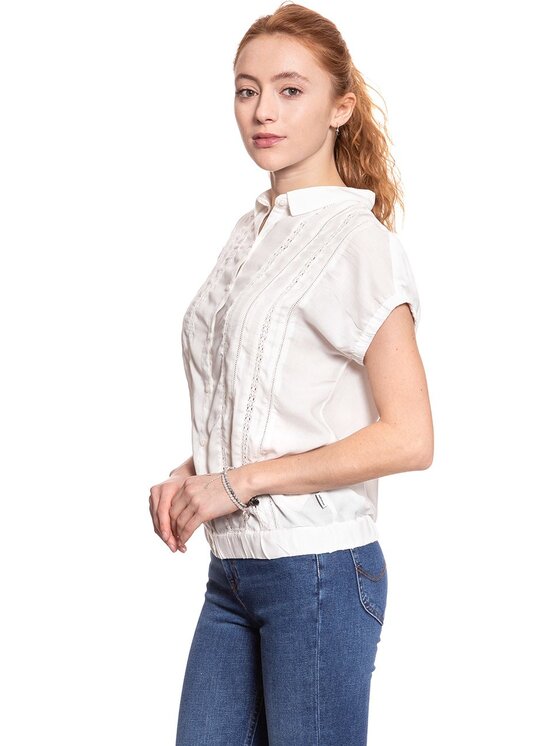 Wrangler Wrangler Camicia ROMANTIC TOP Beige Regular Fit
