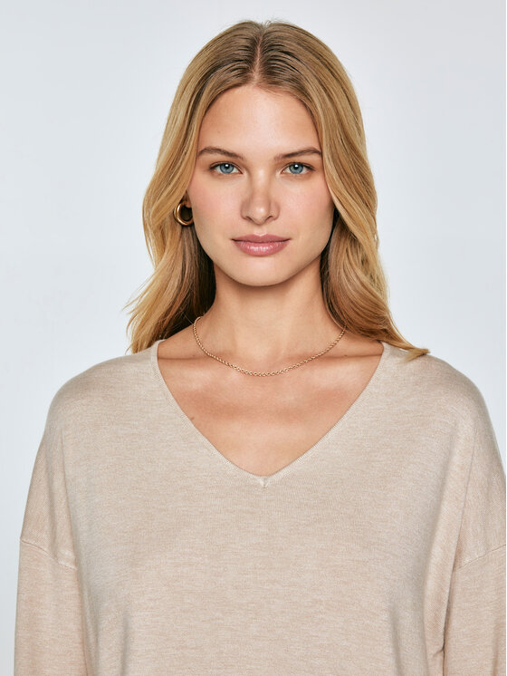 BIG STAR BIG STAR Sweter FAUSTI Beżowy Comfort Fit