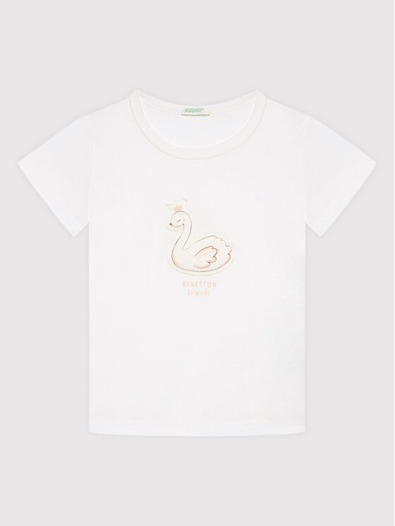 United Colors Of Benetton United Colors Of Benetton T-krekls 3I1XA1007 Balts Regular Fit