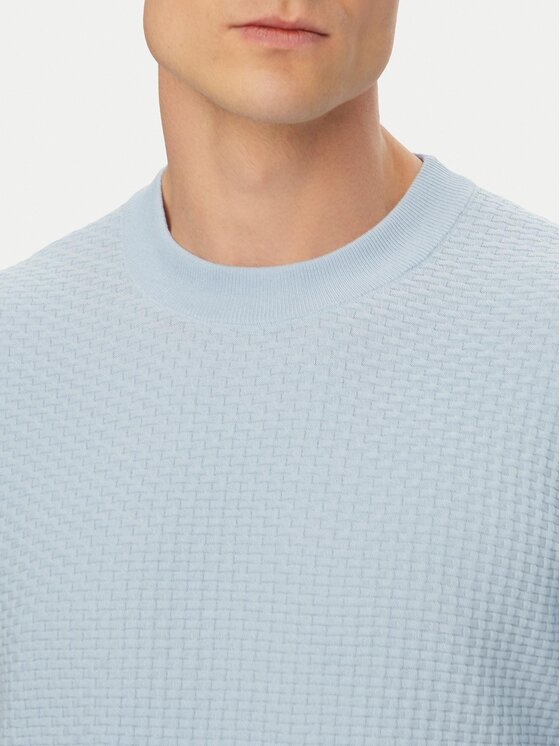 BOSS BOSS Sweter H-Nilton 50560468 Niebieski jasny Regular Fit